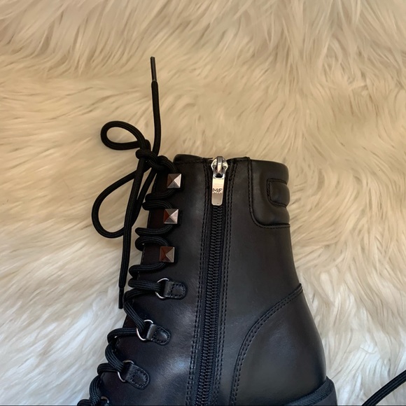 New! MARC FISHER Laboni Leather Combat Boots - Picture 4 of 10
